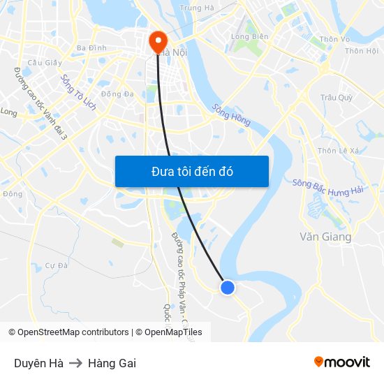 Duyên Hà to Hàng Gai map