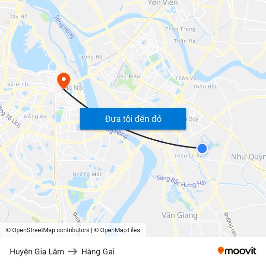 Huyện Gia Lâm to Hàng Gai map