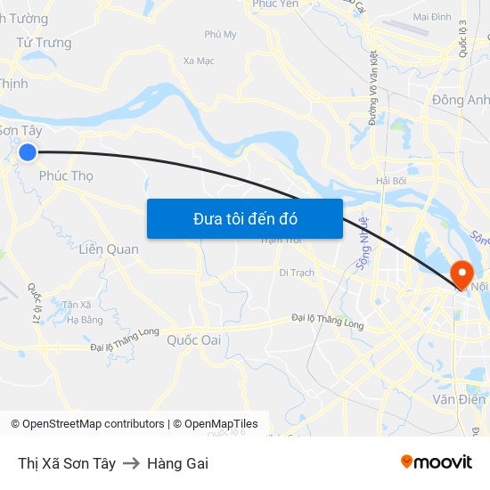 Thị Xã Sơn Tây to Hàng Gai map