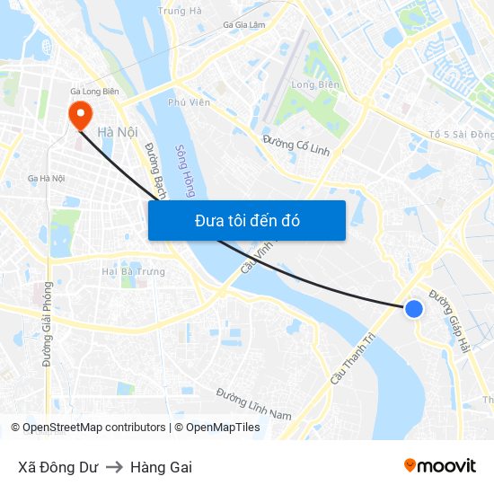 Xã Đông Dư to Hàng Gai map