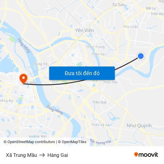 Xã Trung Mầu to Hàng Gai map