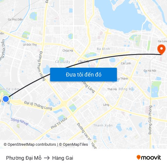 Phường Đại Mỗ to Hàng Gai map