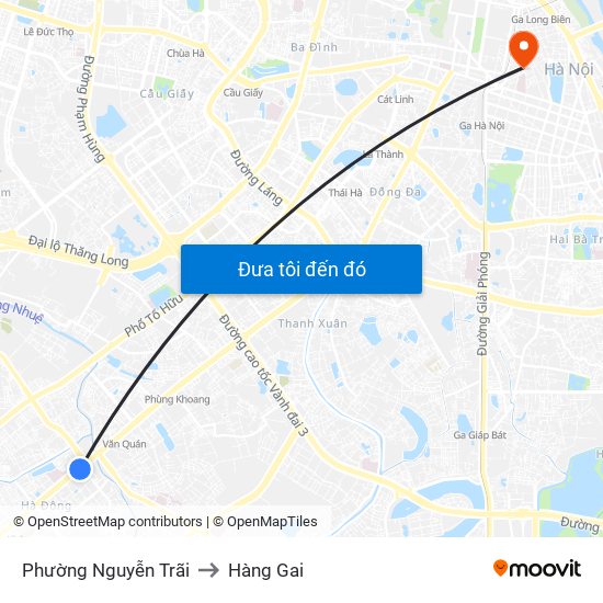 Phường Nguyễn Trãi to Hàng Gai map