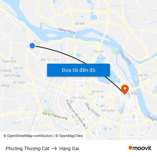 Phường Thượng Cát to Hàng Gai map
