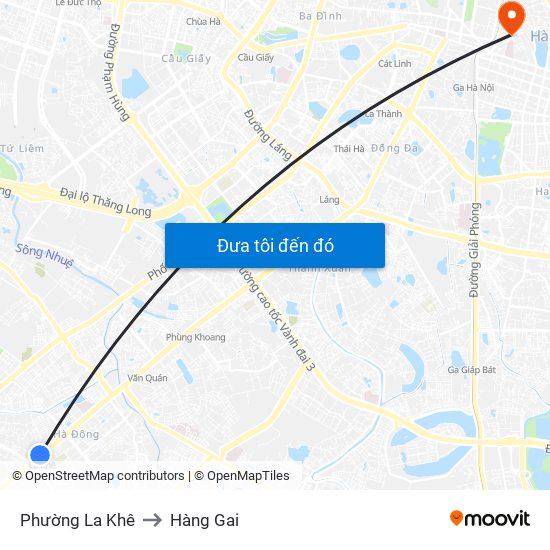 Phường La Khê to Hàng Gai map