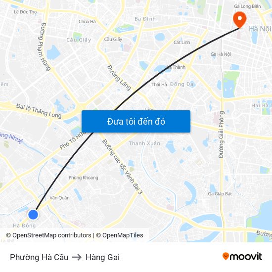 Phường Hà Cầu to Hàng Gai map