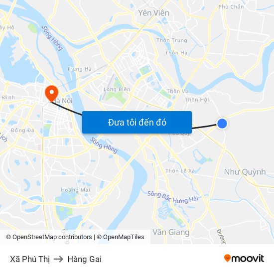 Xã Phú Thị to Hàng Gai map