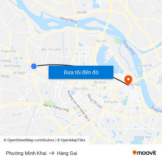 Phường Minh Khai to Hàng Gai map