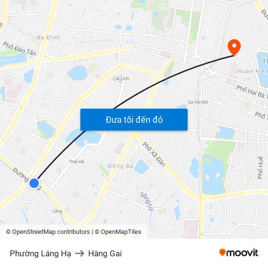 Phường Láng Hạ to Hàng Gai map