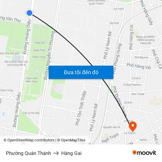 Phường Quán Thánh to Hàng Gai map