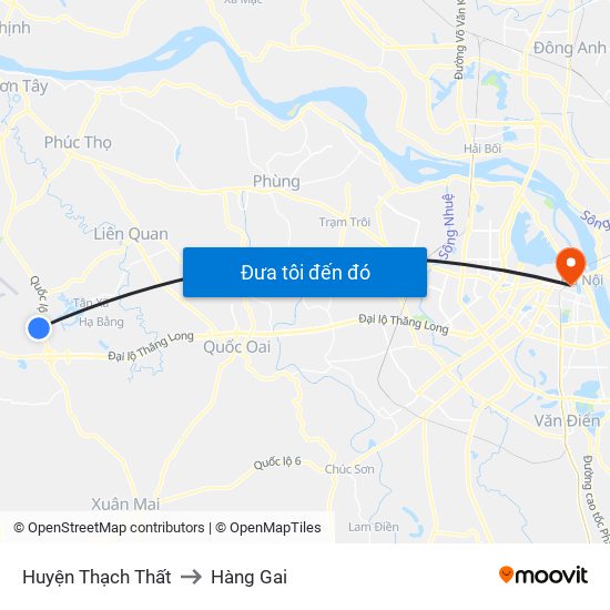 Huyện Thạch Thất to Hàng Gai map