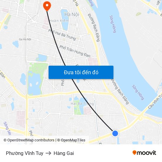 Phường Vĩnh Tuy to Hàng Gai map