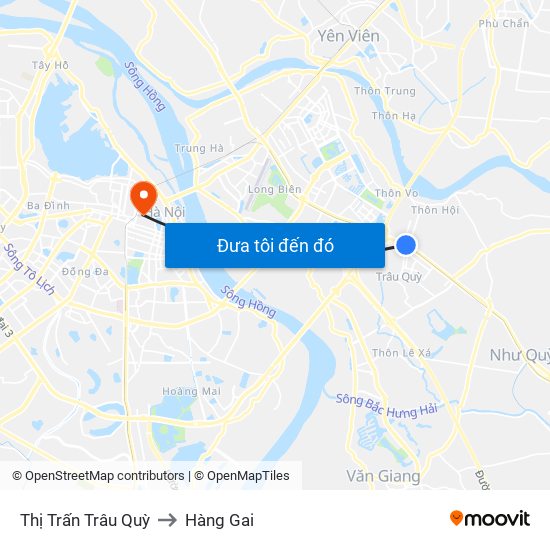 Thị Trấn Trâu Quỳ to Hàng Gai map