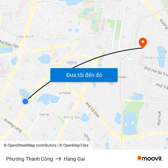 Phường Thành Công to Hàng Gai map