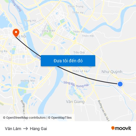 Văn Lâm to Hàng Gai map