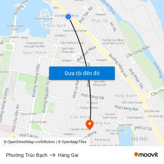 Phường Trúc Bạch to Hàng Gai map
