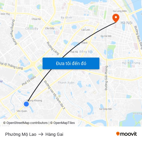 Phường Mộ Lao to Hàng Gai map