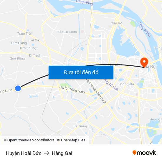 Huyện Hoài Đức to Hàng Gai map