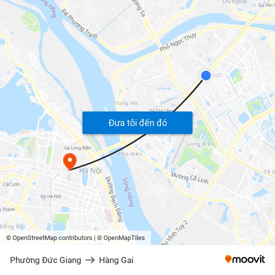 Phường Đức Giang to Hàng Gai map