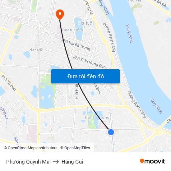 Phường Quỳnh Mai to Hàng Gai map