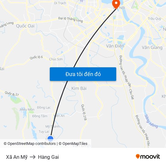 Xã An Mỹ to Hàng Gai map