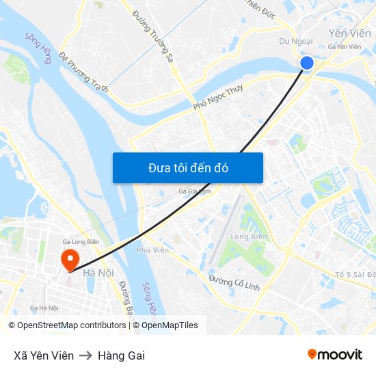 Xã Yên Viên to Hàng Gai map