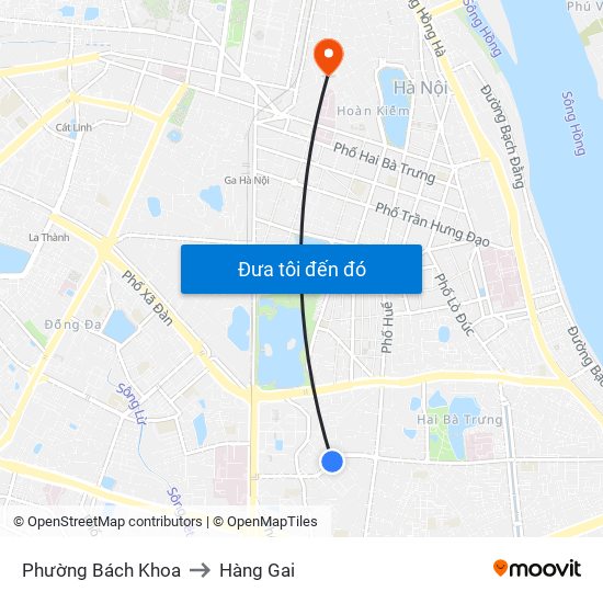 Phường Bách Khoa to Hàng Gai map