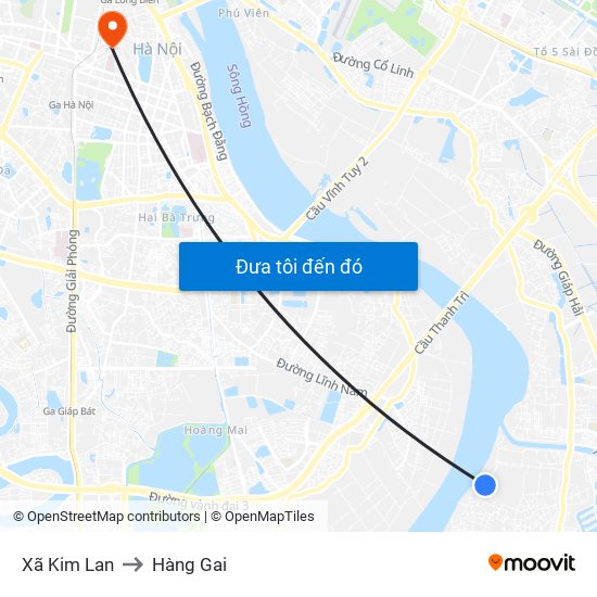 Xã Kim Lan to Hàng Gai map