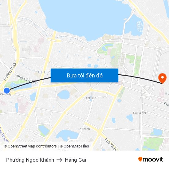 Phường Ngọc Khánh to Hàng Gai map