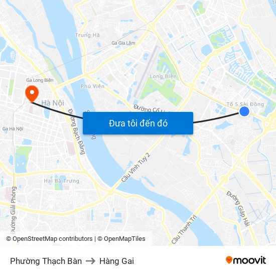 Phường Thạch Bàn to Hàng Gai map