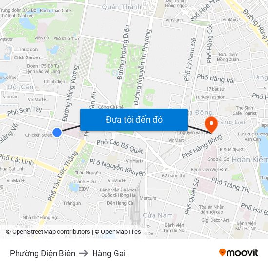 Phường Điện Biên to Hàng Gai map
