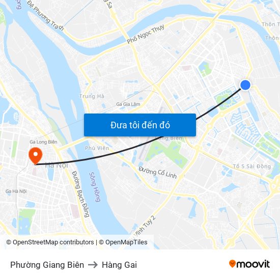 Phường Giang Biên to Hàng Gai map
