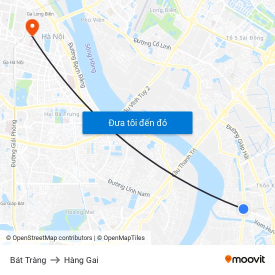 Bát Tràng to Hàng Gai map