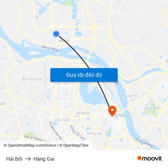 Hải Bối to Hàng Gai map