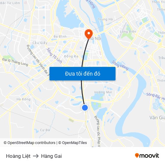 Hoàng Liệt to Hàng Gai map