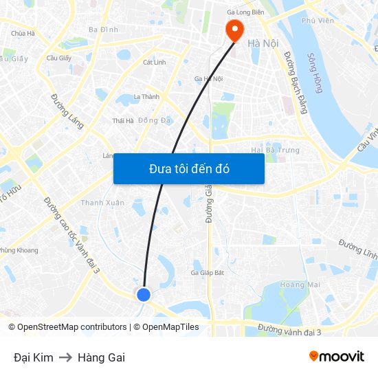 Đại Kim to Hàng Gai map