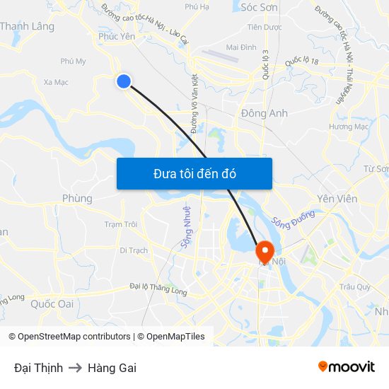 Đại Thịnh to Hàng Gai map