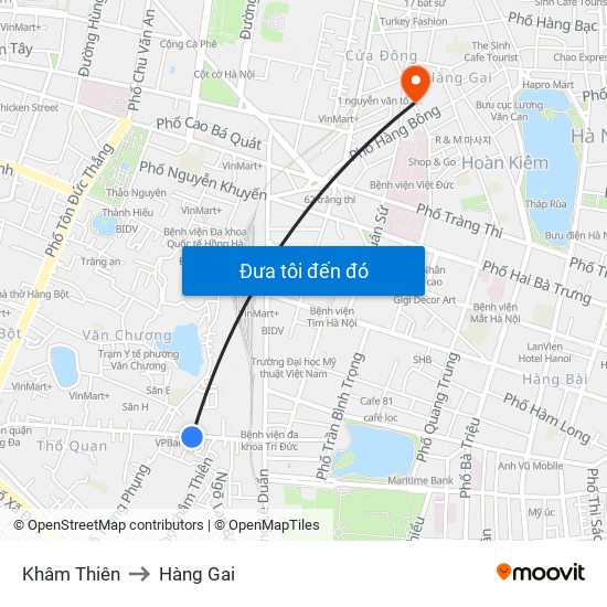 Khâm Thiên to Hàng Gai map
