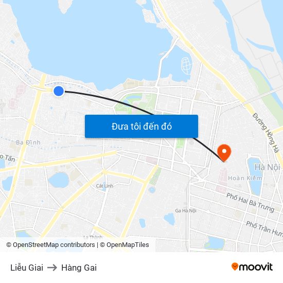 Liễu Giai to Hàng Gai map