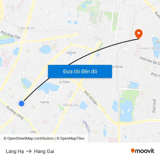 Láng Hạ to Hàng Gai map