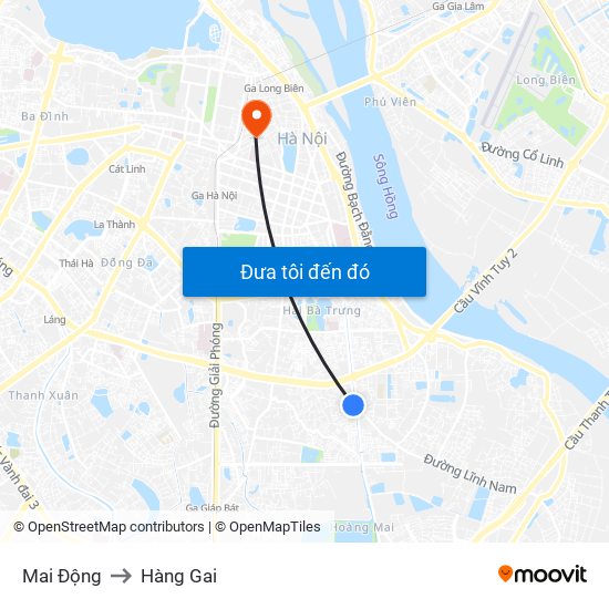 Mai Động to Hàng Gai map