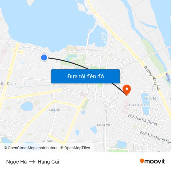 Ngọc Hà to Hàng Gai map