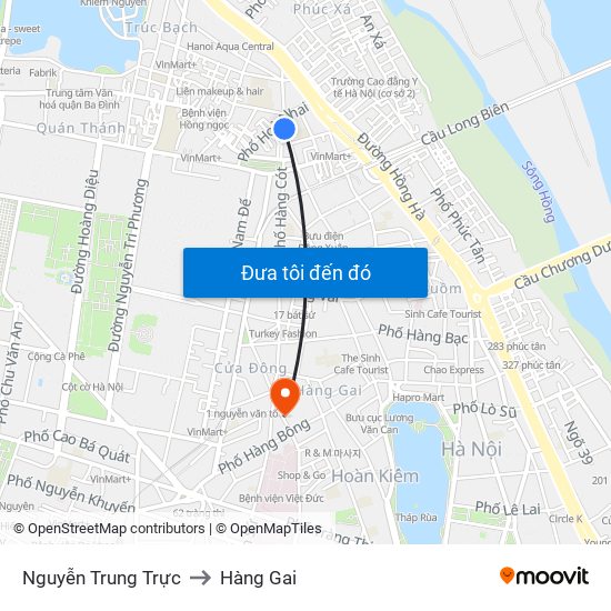Nguyễn Trung Trực to Hàng Gai map