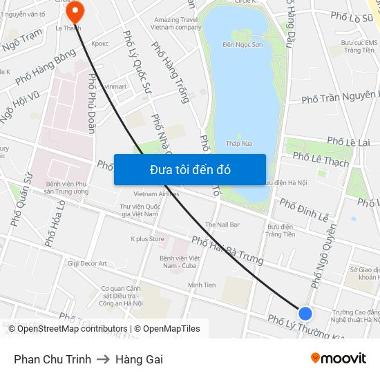 Phan Chu Trinh to Hàng Gai map