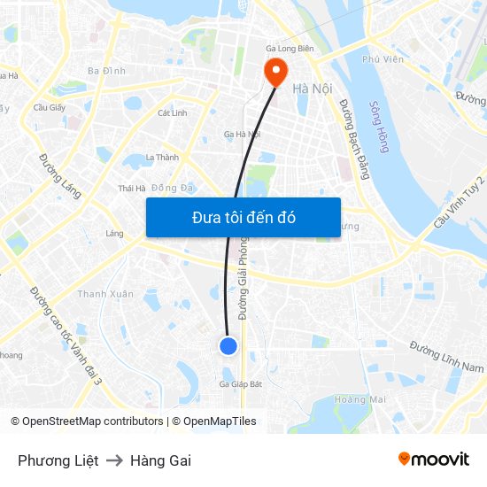 Phương Liệt to Hàng Gai map