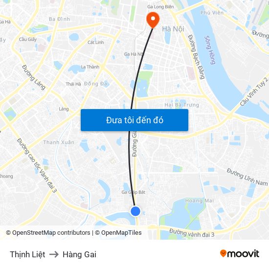 Thịnh Liệt to Hàng Gai map