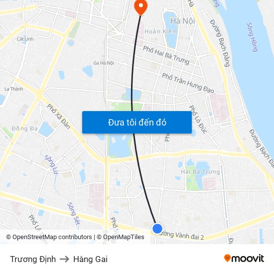 Trương Định to Hàng Gai map