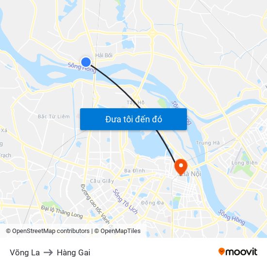 Võng La to Hàng Gai map