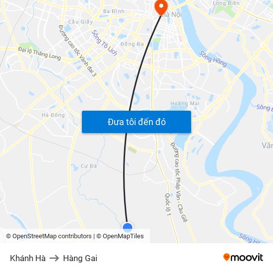 Khánh Hà to Hàng Gai map