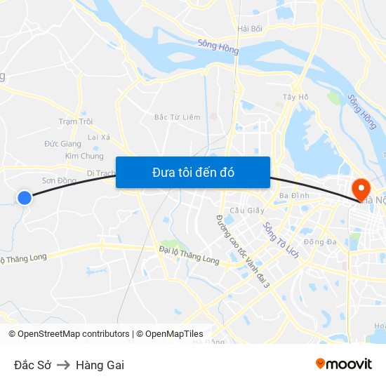 Đắc Sở to Hàng Gai map